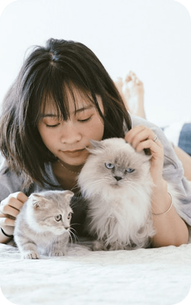 Pet care professional with animals